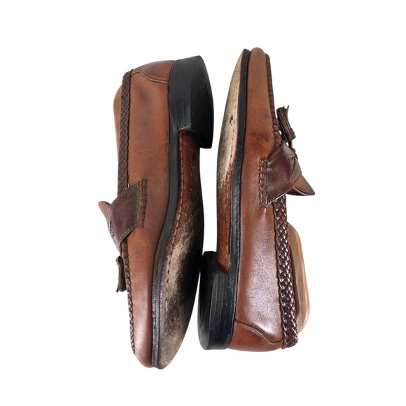 Allen Edmonds Maxfield Mens 9 D Chili Brown Leather Woven Tassel Loafers 71478 main image 5